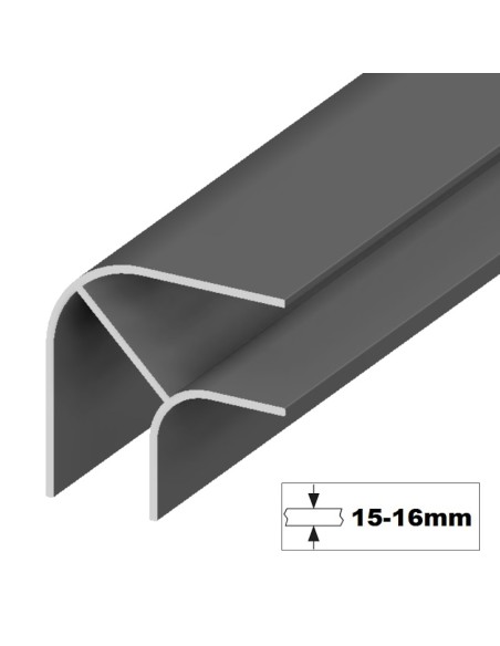 Perfil 90º R. Corto - Anodizado NEGRO